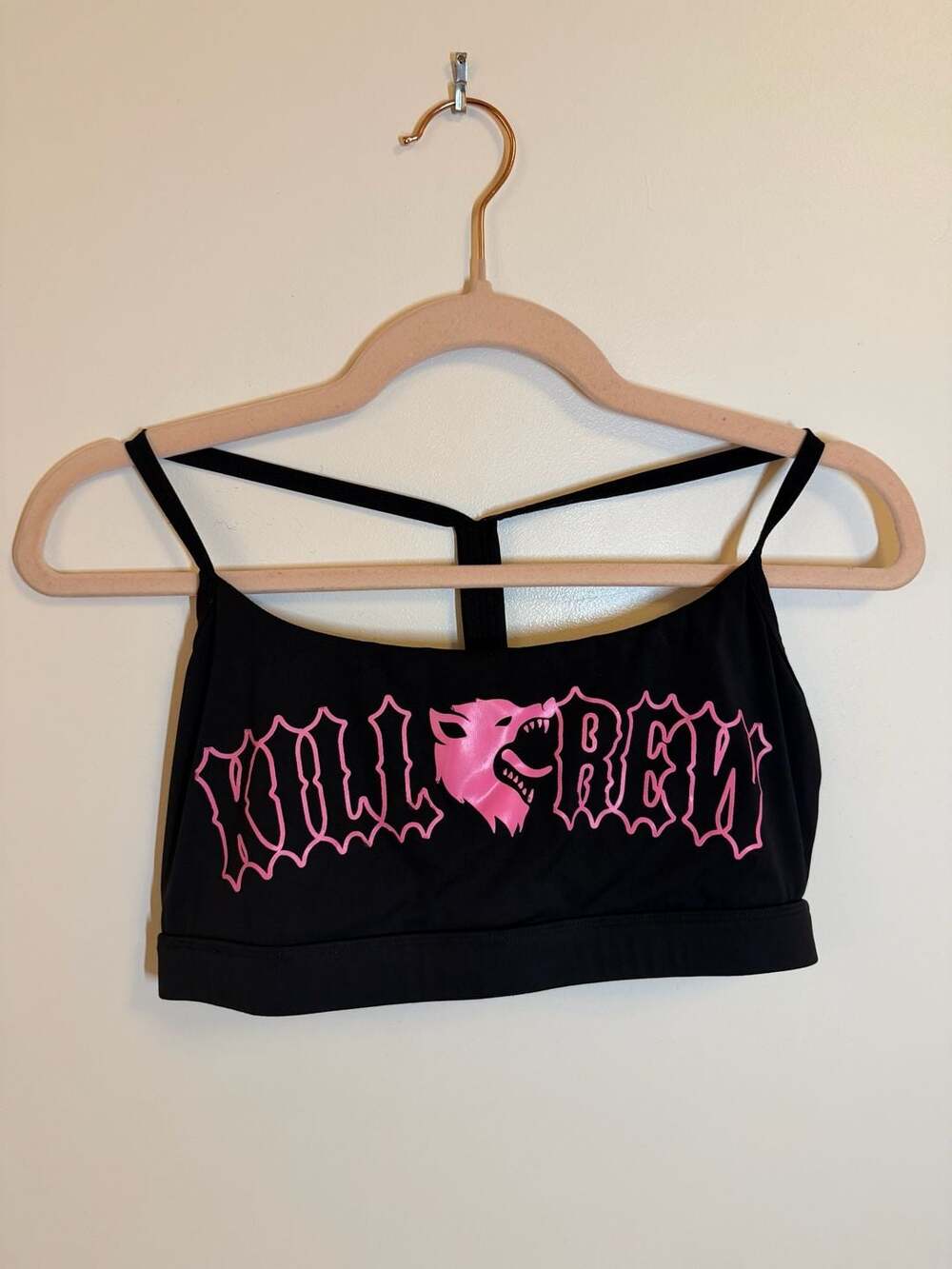 Kill Crew Women's Logo Graphic Sports Bra Black Pink Size M